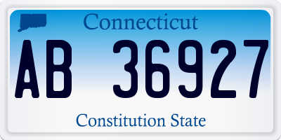 CT license plate AB36927