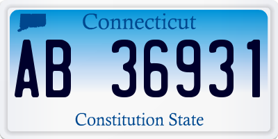 CT license plate AB36931