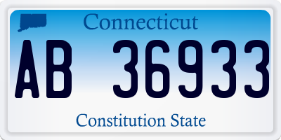 CT license plate AB36933