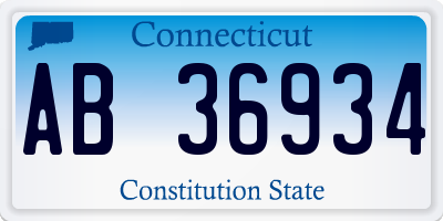 CT license plate AB36934