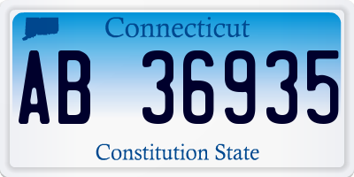 CT license plate AB36935