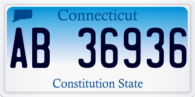 CT license plate AB36936