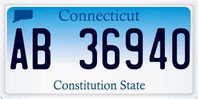 CT license plate AB36940