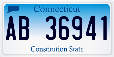 CT license plate AB36941