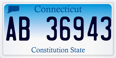 CT license plate AB36943