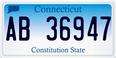 CT license plate AB36947