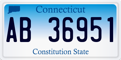 CT license plate AB36951