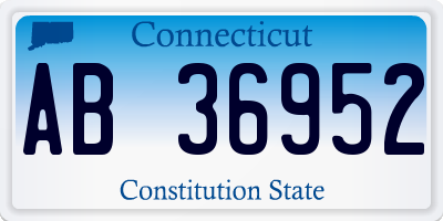 CT license plate AB36952