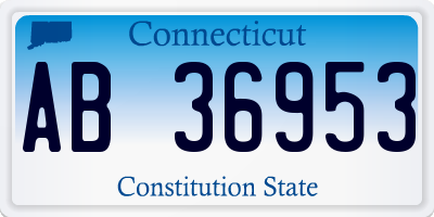 CT license plate AB36953