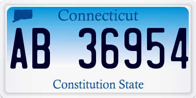 CT license plate AB36954