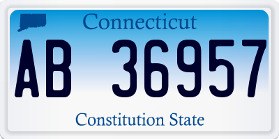 CT license plate AB36957