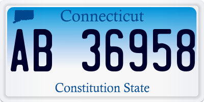 CT license plate AB36958