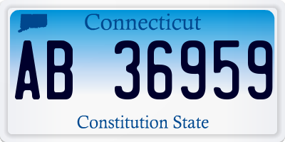 CT license plate AB36959