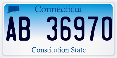 CT license plate AB36970