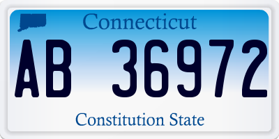 CT license plate AB36972