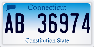 CT license plate AB36974