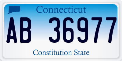 CT license plate AB36977