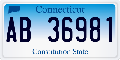 CT license plate AB36981