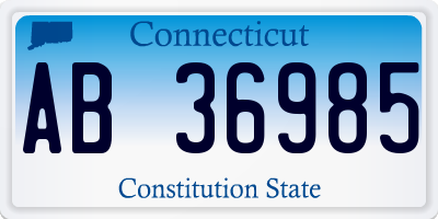 CT license plate AB36985