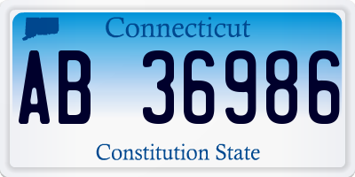 CT license plate AB36986