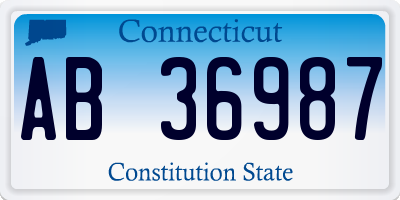 CT license plate AB36987