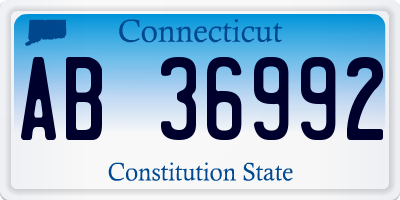 CT license plate AB36992