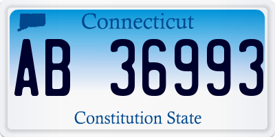 CT license plate AB36993
