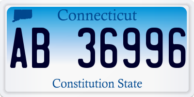 CT license plate AB36996