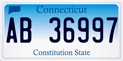 CT license plate AB36997