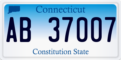 CT license plate AB37007