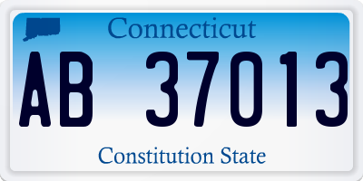 CT license plate AB37013