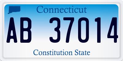 CT license plate AB37014