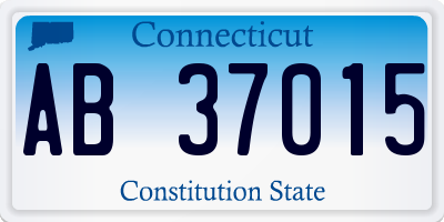 CT license plate AB37015