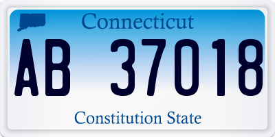 CT license plate AB37018