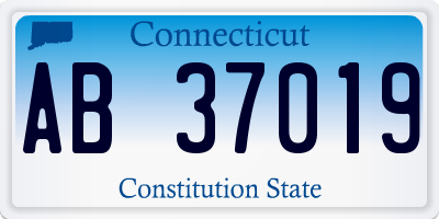 CT license plate AB37019