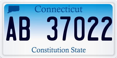 CT license plate AB37022