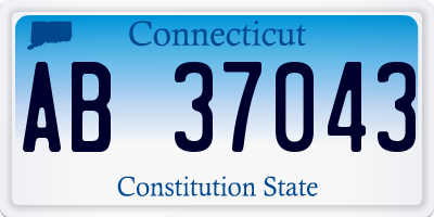 CT license plate AB37043