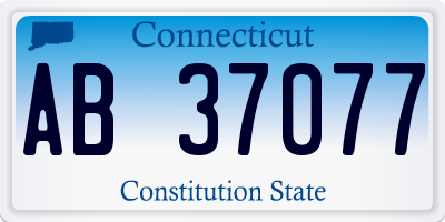 CT license plate AB37077