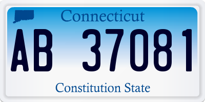 CT license plate AB37081