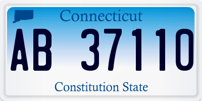 CT license plate AB37110