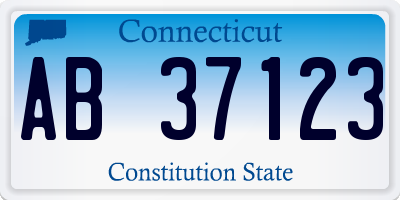 CT license plate AB37123