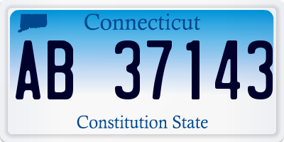 CT license plate AB37143