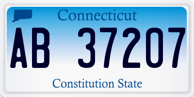 CT license plate AB37207