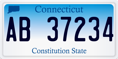 CT license plate AB37234