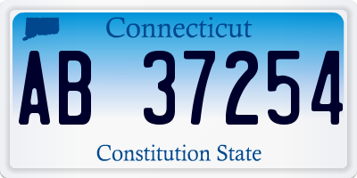 CT license plate AB37254