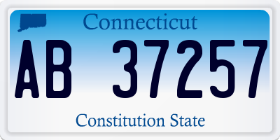 CT license plate AB37257