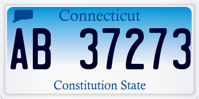 CT license plate AB37273