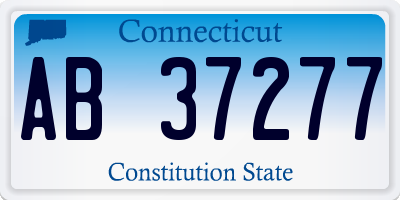 CT license plate AB37277