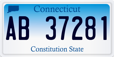 CT license plate AB37281