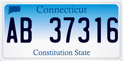 CT license plate AB37316